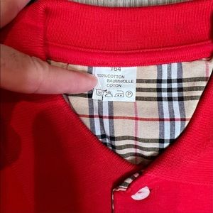 Burberry Vintage Red Polo Shirt. XS New without tags
